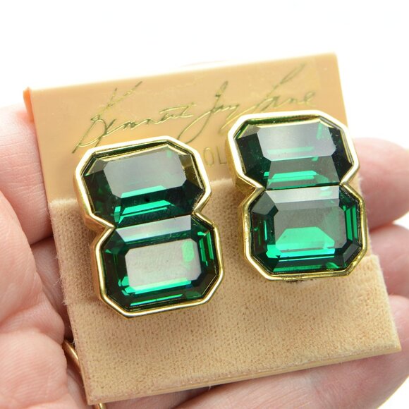 Vintage Kenneth Jay Lane KJL Crystal Clip-on Earrings - Picture 7 of 7